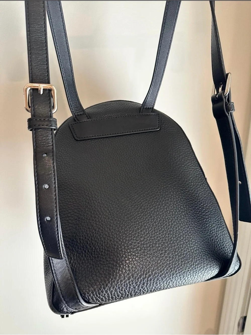 kate spade Black Pebbled Leather Mini Backpack with Gold Hardware